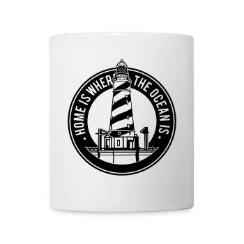 Leuchtturm - Home is where the ocean is - Tasse - Weiß - Vorne