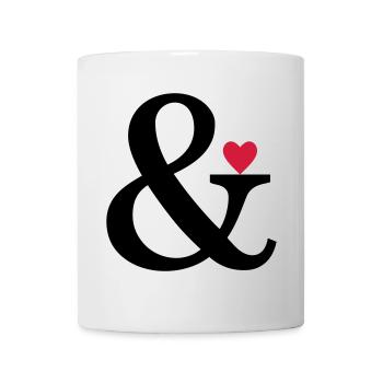 Ampersand Herz - Liebe Geschenk Zeichen der Liebe - Tasse - Weiß - Vorne