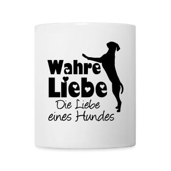 Wahre Liebe - Hund Haustier Tier Geschenk Spruch - Tasse - Weiß - Vorne