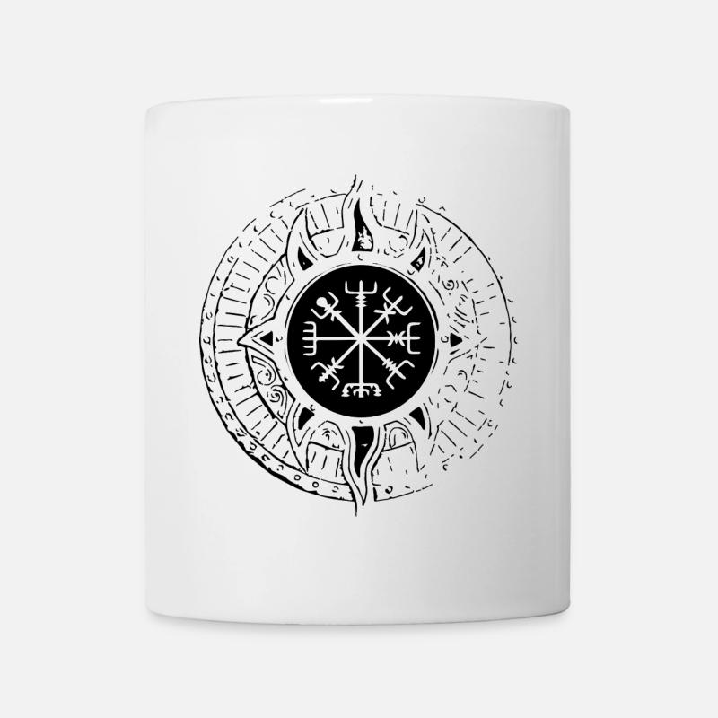Vikings vegvisir Ragnar's raven - Mug - white
