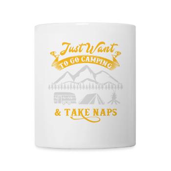 Je veux juste camper et faire des siestes - camping - Mug blanc - blanc - Devant