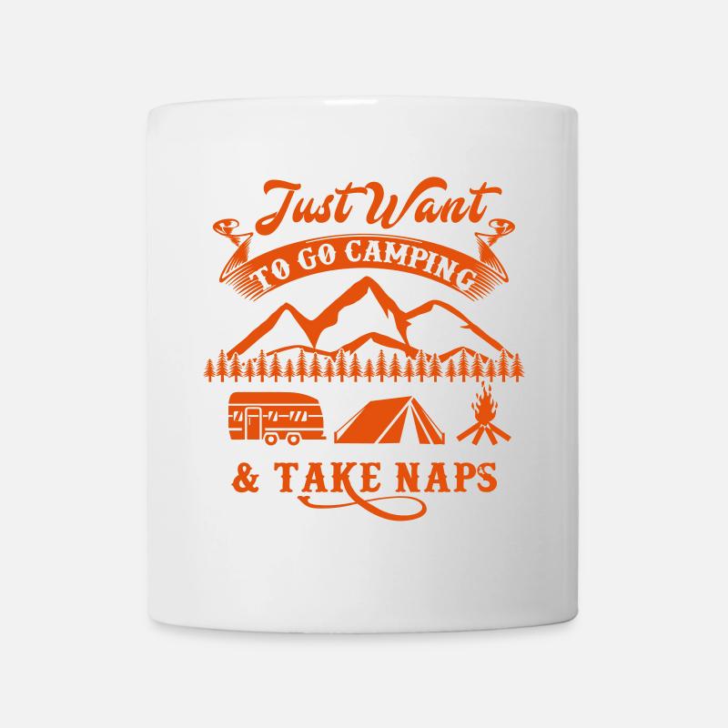 Ich möchte nur zelten und ein Nickerchen machen - Camping - Tasse - Weiß