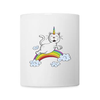 Happy Caticorn Cat - Cat Unicorn Magic Fantasy - Mug - white - Front