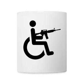 Rollstuhlfahrer mit Waffe # - Tasse - Weiß - Vorne