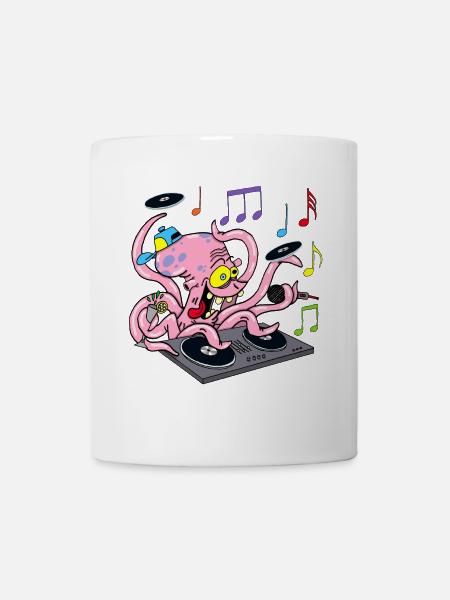 Pieuvre dj - Mug blanc - blanc