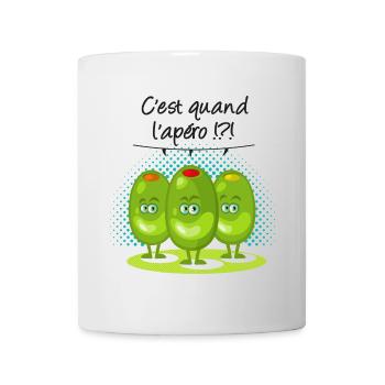 Apéro !?! cl - Mug blanc - blanc - Devant