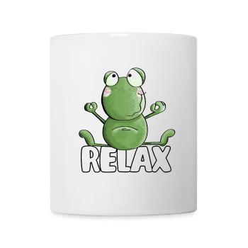 Yoga Relaxant Grenouille - Grenouilles - Crapaud - Quak - Mug blanc - blanc - Devant