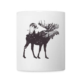 Moonlit Moose Forest Silhouette - Mug - white - Front