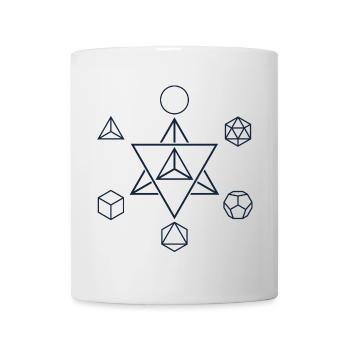 Merkaba and the Platonic Solids, Sacred Geometry - Mug - white - Front