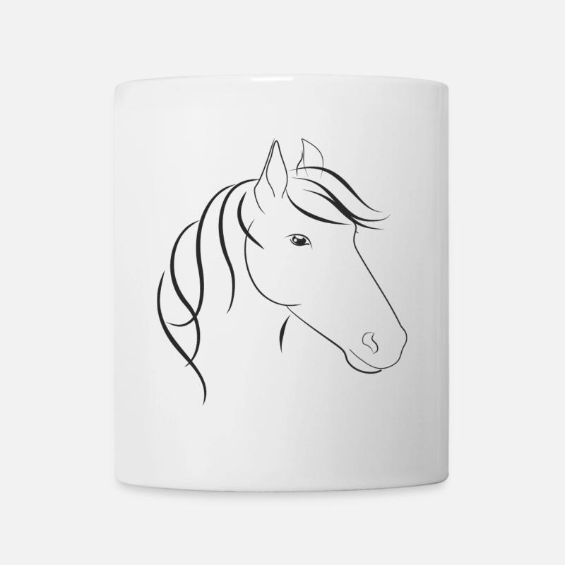 Pferdkopf mit Maehne Horse - Tasse - Weiß