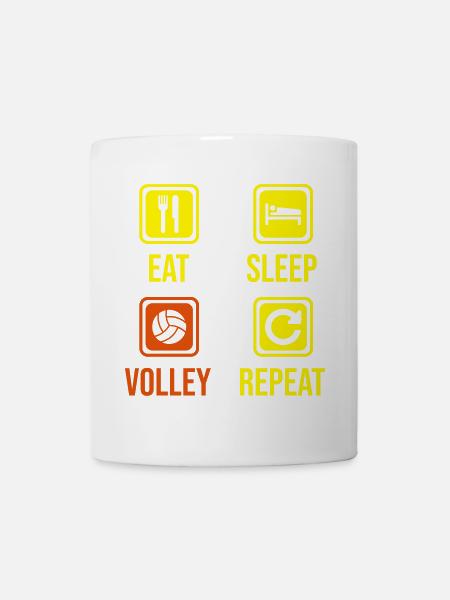 Eat. Sleep. Volley. Repeat. - Tasse - Weiß