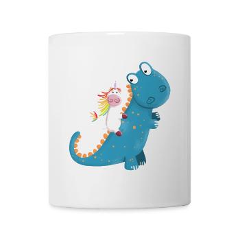 Einhorn Reitet T Rex Dinosaurier I Cooles Geschenk - Tasse - Weiß - Vorne
