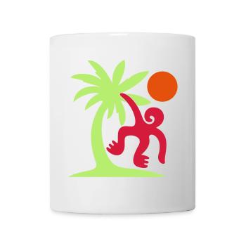 Affe Palme Sonne - Tasse - Weiß - Vorne