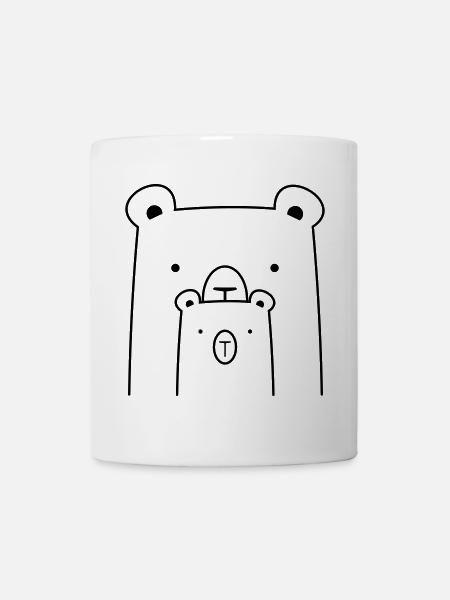 zwei Bären Bär Eisbär Braunbär I Geschenkidee - Tasse - Weiß
