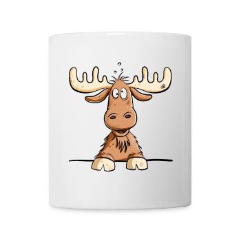 Happy Elch I Rentier I Comic I Geschenk - Tasse - Weiß - Vorne