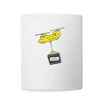 Rescue approaches. The schnapps helicopter is coming. - Mug - white - Front