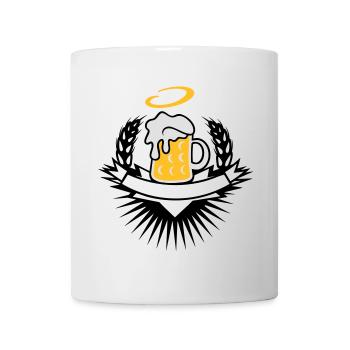 beer in a beer mug with ears of wheat and halo - Mug - white - Front