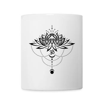Lotus lotus flower om symbol moon yoga - Mug - white - Front