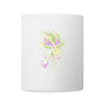 Crâne néon graffiti éclatant - Mug blanc - blanc - Devant