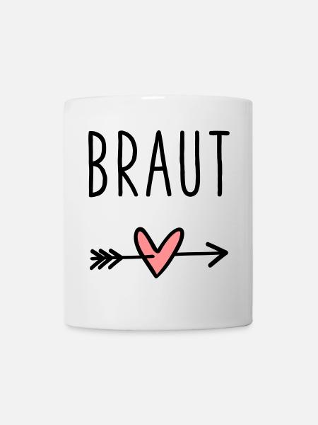 Braut Herz Amor Pfeil Junggesellenabschied - Tasse - Weiß