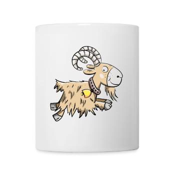 Sprunghafte Ziege I Widder I Ziegenbock Geschenk - Tasse - Weiß - Vorne