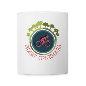 Cycling Icon Forest Nature Icon Logo - Mug - white - Front