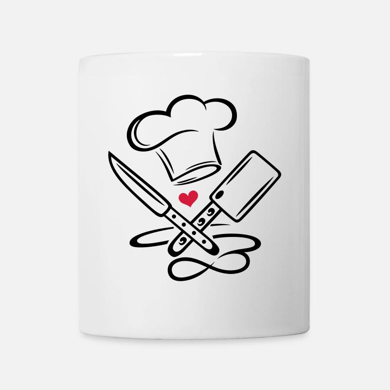 Chapeau de chef de cuisine chef cuisinier couteau infinity icon - Mug blanc - blanc