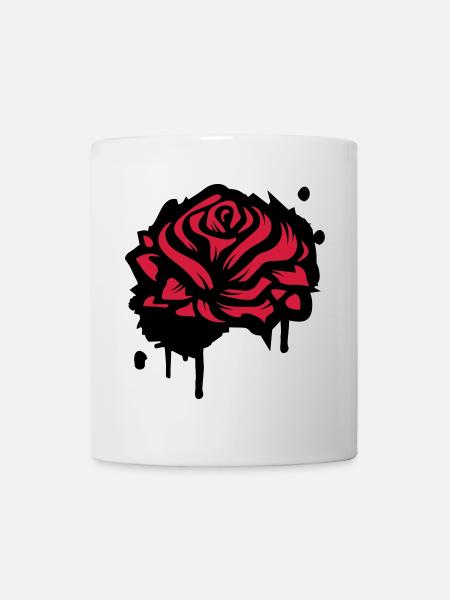 Une rose comme un graffiti - Mug blanc - blanc