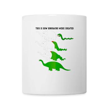 This Is How Dinosaurs Were Created Funny Dino - Mug blanc - blanc - Devant