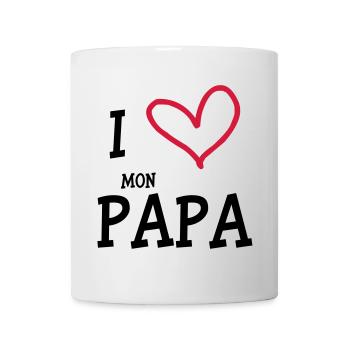 I Love mon Papa - Mug blanc - blanc - Devant