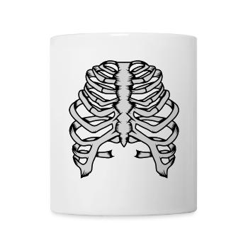 Skelett eines menschlichen Brustkorbs - Tasse - Weiß - Vorne