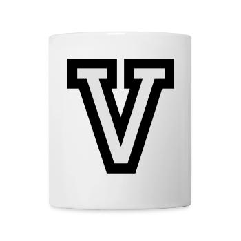 Buchstabe V - Tasse - Weiß - Vorne