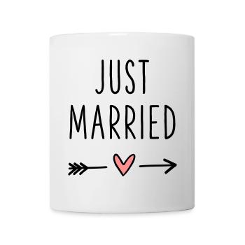 Coeur juste marié flèche amour lune de miel - Mug blanc - blanc - Devant