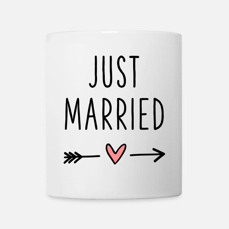 Just Married Herz Pfeil Liebe Hochzeitsreise - Tasse - Weiß