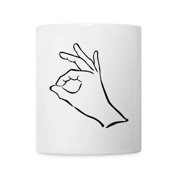 hand - Mug - white - Front