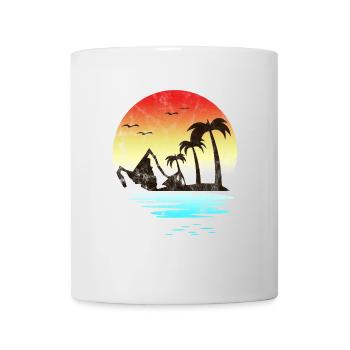 Summer Beach Sunset Mountains Palm Trees - Mug - white - Front