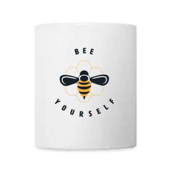 bee yourself motif - bees motivation lettering - Mug - white - Front