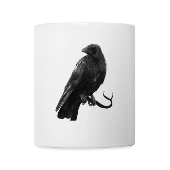 kolkrabe, Vögel, gothic design, für Papa - Tasse - Weiß - Vorne
