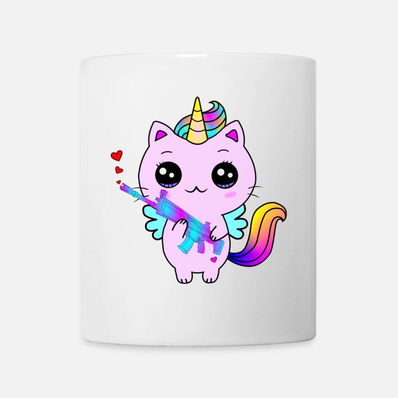 Chasseur de licornes avec cœur - Mug blanc - blanc