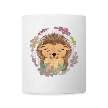 Un petit hérisson mignon en hibernation - Mug blanc - blanc - Devant