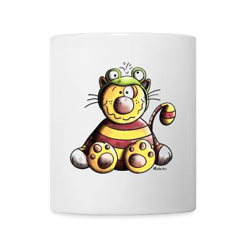 Katze im Froschkostüm - Tasse - Weiß - Vorne