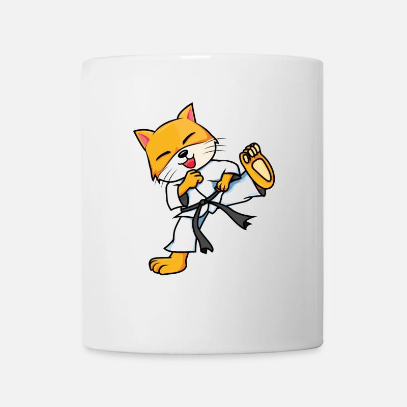 Karate Katze - Tasse - Weiß