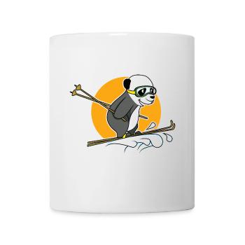 Bär reitet Lawine auf Skiern - Mug - white - Front