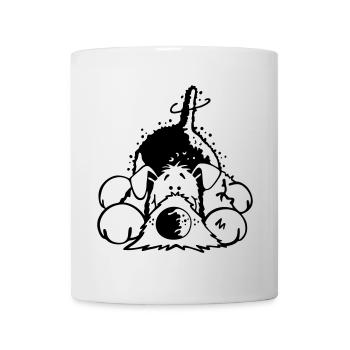 Verträumter Airedale Terrier - Tasse - Weiß - Vorne