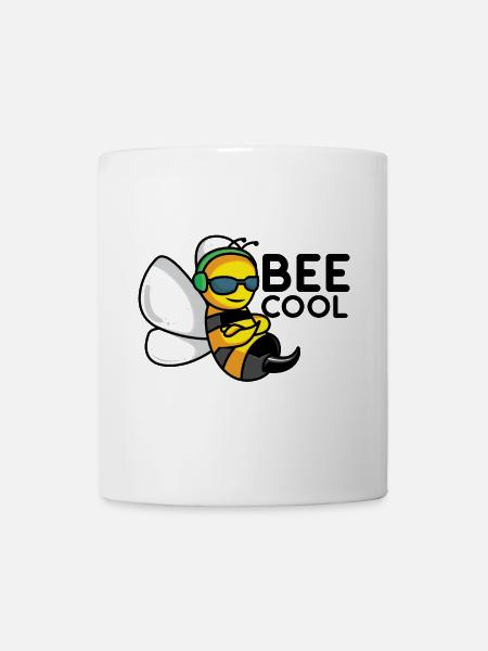 Die coole Biene "BEE COOL" Geschenk - Tasse - Weiß