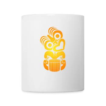 Maori Hei Tiki Drummer Musique Tribal Tattoo Geschen - Mug blanc - blanc - Devant