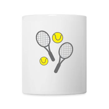 Tennisschläger und Bälle - Tasse - Weiß - Vorne