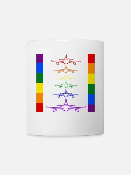 avions arc-en-ciel - Mug blanc - blanc