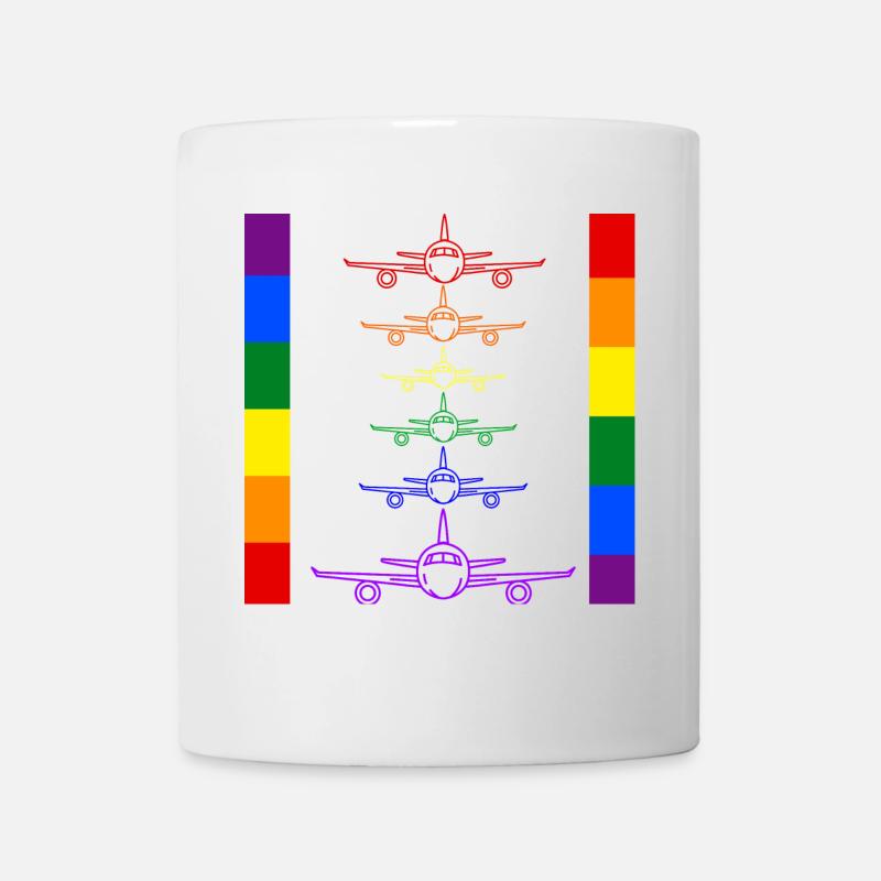 avions arc-en-ciel - Mug blanc - blanc