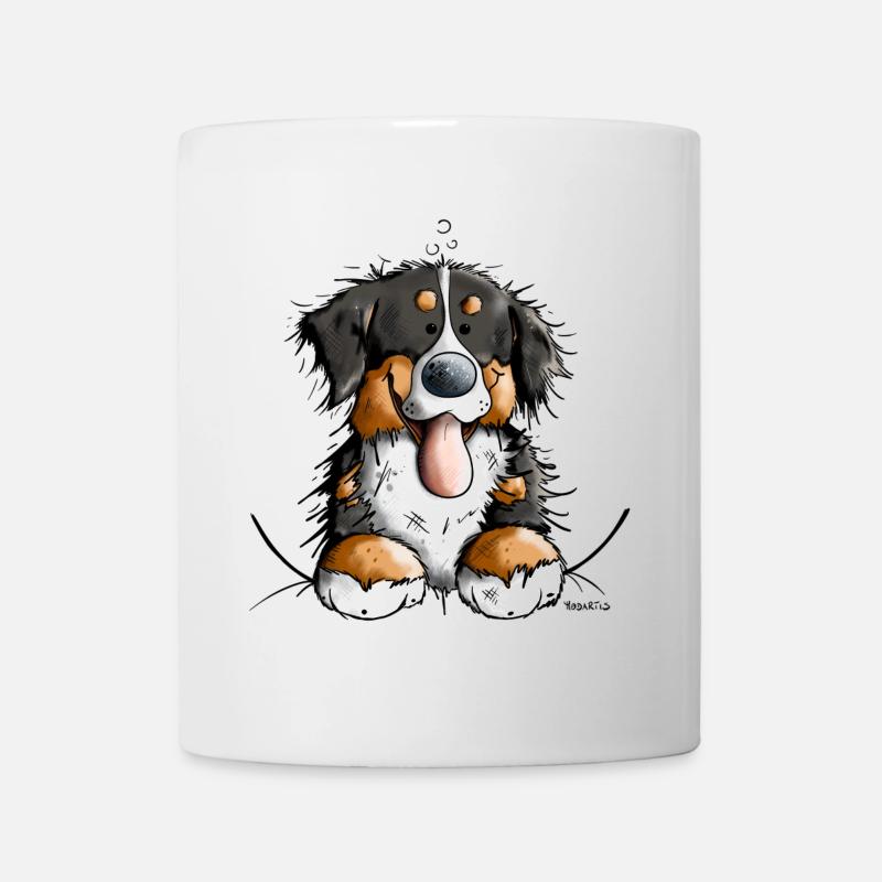 Happy Bernese Mountain Dog - Mug - white
